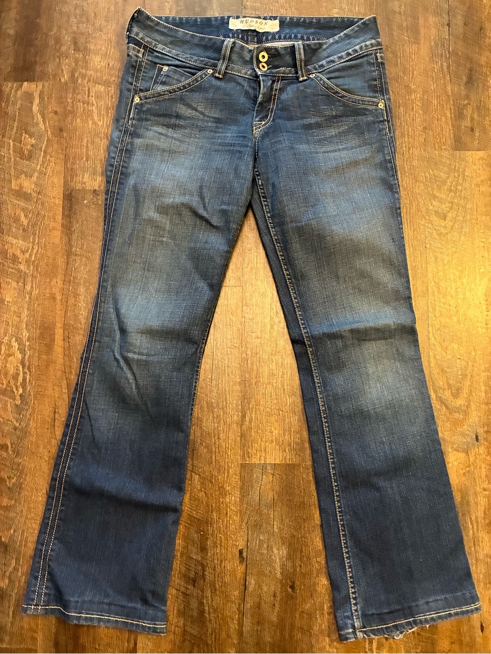 Hudson Signature Bootcut Jeans Womens 30 Low Rise Flap Pocket Y2K Made USA